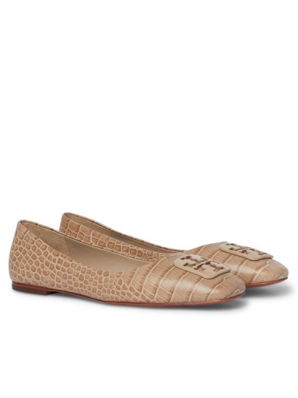 Tory Burch Tan Crocodile Georgia Ballet Flats Size 9